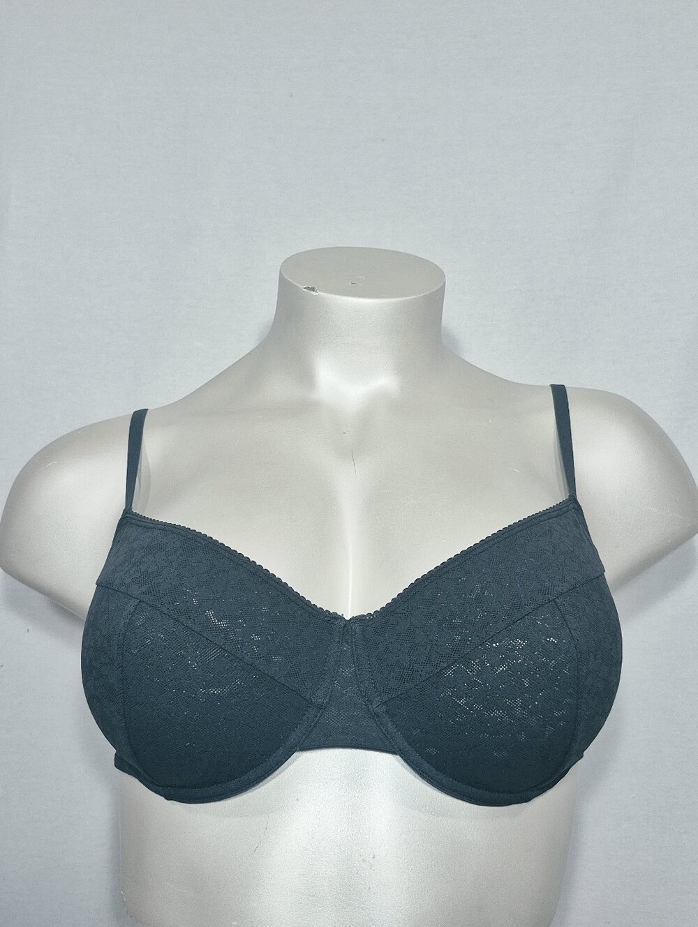 40D Old Navy Lace 3 Part Cut & Sew Underwire Balconette Bra Gray